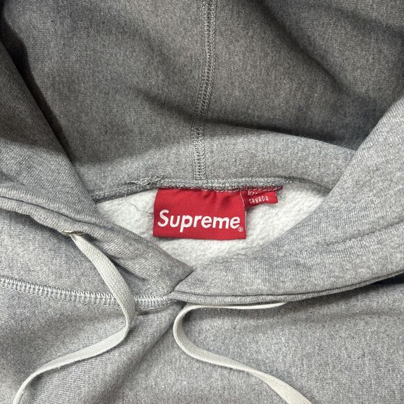 Supreme Box Logo Hoodie Gray Men's Large Heather Gray Long Sleeve Pullover - Picture 3 of 10
